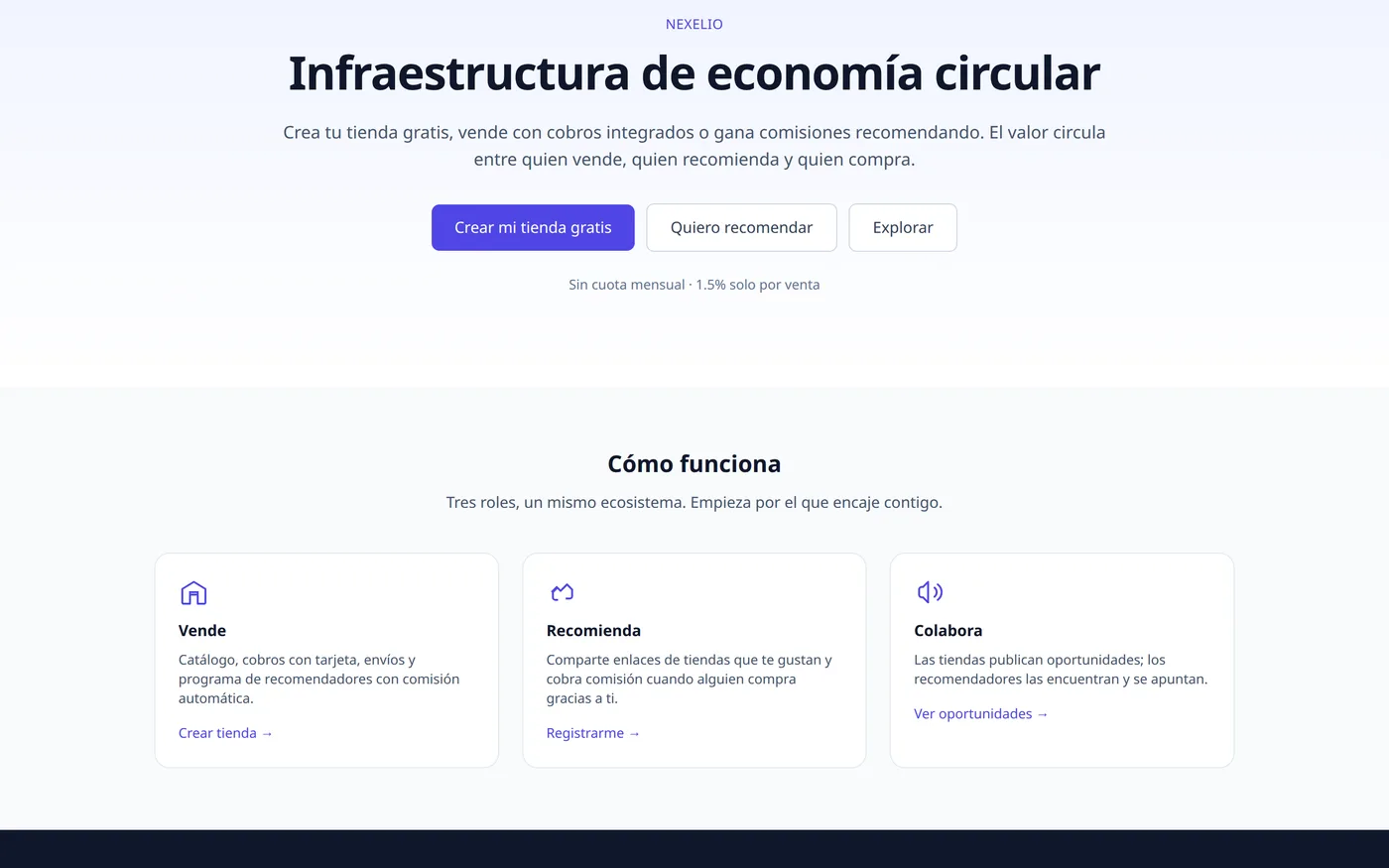 Portada de Nexelio: infraestructura de economía circular